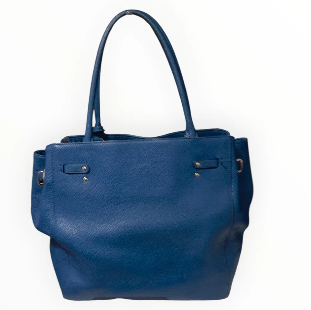 Authentic Coach Blue Pebble Leather Tie Turn-lock Shoulder Bag- EUC - Picture 5 of 9